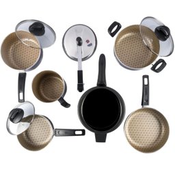 Jogo de Panelas 6 Peças com Panela de Pressão 4,5l Preto - 3