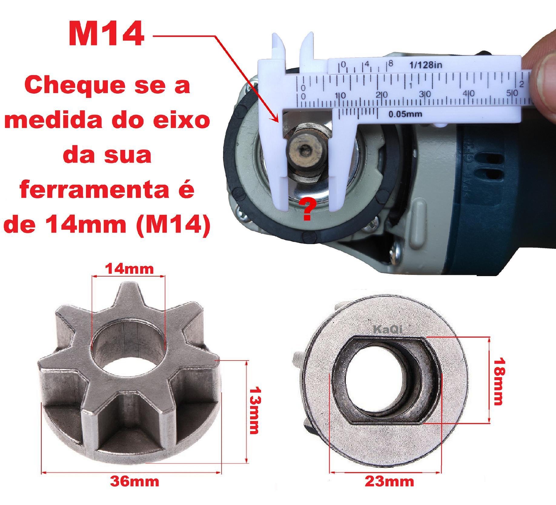 Adaptador M14 Engrenagem Eixo Porca Serra Lixadeira - 3