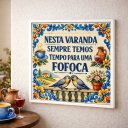 Ver imagem 1 de Quadro Varanda Fofoca 33x33cm Mold Branca Vidro