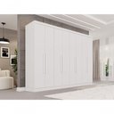Ver imagem 1 de Guarda Roupa Casal Crsal 8 Portas de Bater 4 Gavetas MDP Branco Multimóveis 241cm