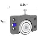 Ver imagem 3 de Kit 2 Roldanas para Porta de Correr Nylon Fibra de Vidro 30k