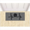 Ver imagem 1 de Tapete Capacho Batimentos Amor Pelo Vôlei Esporte 70x30 Cm.:cinza
