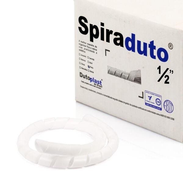 Spiraduto 1/2 Organizador de Cabos - Dutoplast - Branco 40 METROS - 1