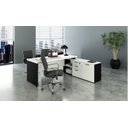 Ver imagem 1 de Mesa Consultório em L 1,90m Web40 C/ Armário Branco / Preto