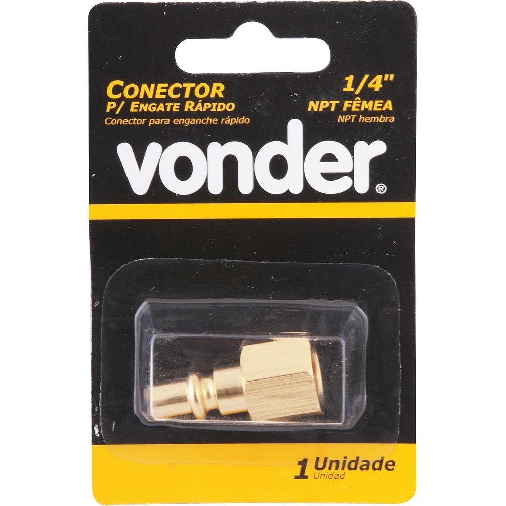 Conector Pino Rosca Fêmea 1/4 Npt Aço Carbono Zincado - Von - 3