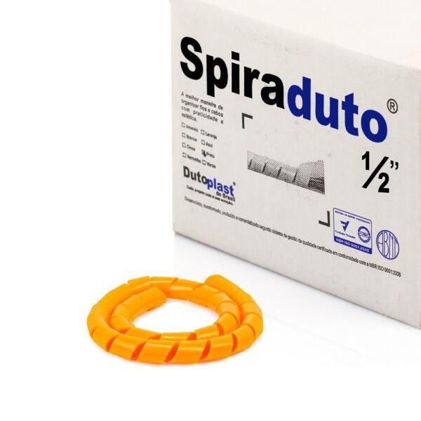 Spiraduto 1/2 Organizador de Cabos - Dutoplast - Laranja 5 METROS - 1