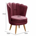 Ver imagem 5 de Poltrona Pétala Cadeira Decorativa Flor - Suede Bordô