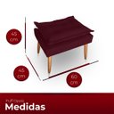 Ver imagem 4 de Puff para Sala e Quarto Madeira Decorativo Opala Suede Bordo