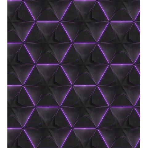 Papel De Parede Efeito 3D Preto Com Detalhe Roxo
