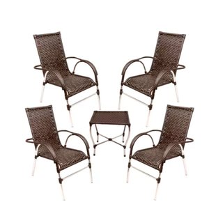 Conj Cadeira para Area Externa e Mesa de Centro Vênus em Fibra Sintética Trama