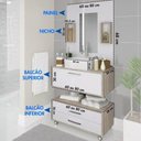 Ver imagem 6 de Gabinete para Banheiro Completo 60cm com Cuba Painel e Nicho Class Branco e Preto - Arte Cas