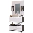Ver imagem 2 de Gabinete para Banheiro Completo 60cm com Cuba Painel e Nicho Class Branco e Preto - Arte Cas