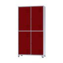 Ver imagem 1 de Roupeiro de Aço Insalubre 4 Portas Vestiário Nr 18/24 com Chave Vermelho