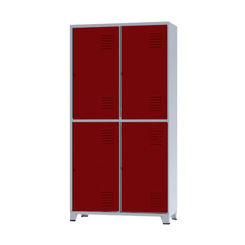 Roupeiro de Aço Insalubre 4 Portas Vestiário Nr 18/24 com Chave Vermelho