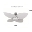 Ver imagem 6 de Ventilador de Teto Com Controle Remoto Natuvent Dahlia Led 4 Pás Madeira Branco 4000k Branco Neutro 