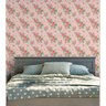 Papel De Parede Para Sala Quarto Com Flores Rosa Detalhes Verdes - 3
