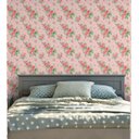 Ver imagem 3 de Papel De Parede Para Sala Quarto Com Flores Rosa Detalhes Verdes
