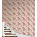 Ver imagem 4 de Papel De Parede Para Sala Quarto Com Flores Rosa Detalhes Verdes