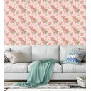 Ver imagem 1 de Papel De Parede Com Flores Cor Rosa Com Detalhes Verde Para Sala Quarto