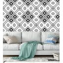 Ver imagem 1 de Papel De Parede Geometrico Para Sala Quarto Branco Cinza Preto