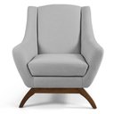 Ver imagem 2 de Poltrona Decorativa Base Manu Madeira Juliet Linho D-315 Cinza Claro - Domi