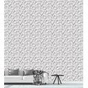 Ver imagem 1 de Papel De Parede Para Sala Quarto Com Efeito 3D Branco Detalhes Cinza Preto