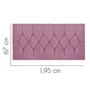 Ver imagem 2 de Painel Estofada Istambul Botão Capitonê 195cm King Size para Cama Box Quarto Suede Rosa Bebê -