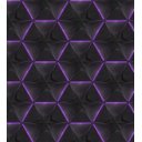 Ver imagem 2 de Papel De Parede Preto Com Detalhe Roxo Com Efeito 3D Para Quarto Sala