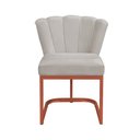 Ver imagem 2 de Cadeira Flor para Escritório Veludo Bege Base Cobre - Belliv Decor