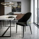 Ver imagem 2 de Cadeira de Jantar Estofada Design La Martina - Preto