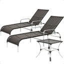 Ver imagem 1 de 2 Espreguiçadeiras e Mesa Catar Alumínio Piscina Praia:preto