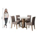 Ver imagem 4 de Conjunto de Mesa Sala de Jantar Athenas Redonda 4 Cadeiras Trieste Cedro / Off White / Mascavo Dobu