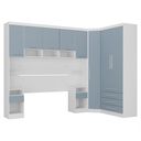 Ver imagem 2 de Quarto Modulado Casal de Canto com Guarda-roupas Maleiro e Cabeceira Alpes Master Luciane Móveis