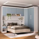 Ver imagem 1 de Quarto Modulado Casal de Canto com Guarda-roupas Maleiro e Cabeceira Alpes Master Luciane Móveis