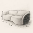 Ver imagem 7 de Sofá Organico Modulado Bipartido Curvo 200cm 3 Lugares Viena Linha Premium Veludo e Courino