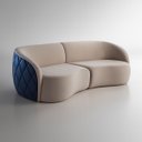 Ver imagem 2 de Sofá Organico Modulado Bipartido Curvo 200cm 3 Lugares Viena Linha Premium Veludo e Courino