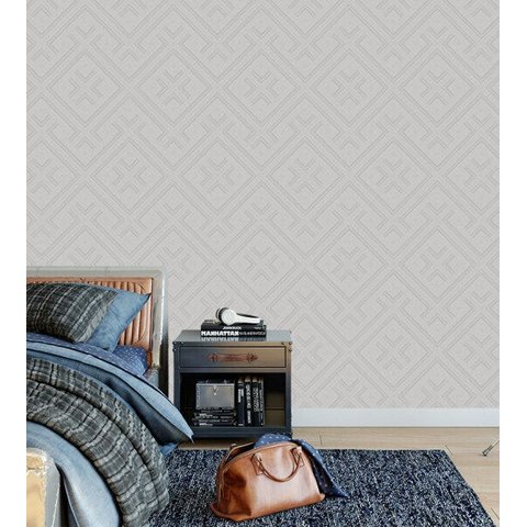 Papel De Parede Para Sala Quarto Geomentrico Discreto Com Efeito 3D Em Tons De Cinza