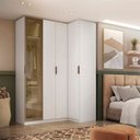 Ver imagem 1 de Guarda Roupa de Canto Reto 4 Portas Reflecta Altezza Clean Belmax:branco