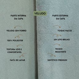 Kit 2 Capas para Almofada Drapeada em Veludo Quadrada Verde Menta - 3