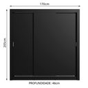 Ver imagem 3 de Guarda-Roupa Casal Madesa Lyon 3 Portas de Correr 2 Gavetas Preto Cor:Preto