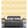 Papel De Parede Fundo Branco Com Detalhes Dourado Amarelo Bege Modelo Imperial - 2