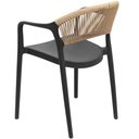 Ver imagem 4 de Cadeira com Braço Área Externa Juna Or Design Polipropileno Preto Encosto Corda Ratan Sintético