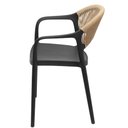 Ver imagem 4 de Cadeira com Braço Área Externa Juna Or Design Polipropileno Preto Encosto Corda Ratan Sintético