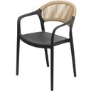 Ver imagem 1 de Cadeira com Braço Área Externa Juna Or Design Polipropileno Preto Encosto Corda Ratan Sintético