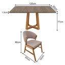 Ver imagem 4 de Conjunto Mesa Isabela 1,2m Freijó Pés Cerejeira 4 Cadeiras Débora Sala Jantar - Bege Linho
