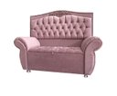 Ver imagem 1 de KIT Cabeceira + Recamier Baú Dunas Dubái veludo Rosê Linha Alta 1,95 casal Dalaqua-Decor