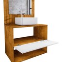 Ver imagem 3 de Conjunto Gabinete C/ Espelheira para Banheiro Zenit Naturalle/titanium