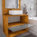 Ver imagem 5 de Conjunto Gabinete C/ Espelheira para Banheiro Zenit Naturalle/titanium