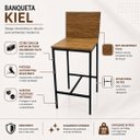 Ver imagem 4 de Banqueta Alta Madeira com Encosto Kiel Cor Louro Freijó - Kmj