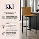 Ver imagem 3 de Banqueta Alta Madeira com Encosto Kiel Cor Louro Freijó - Kmj